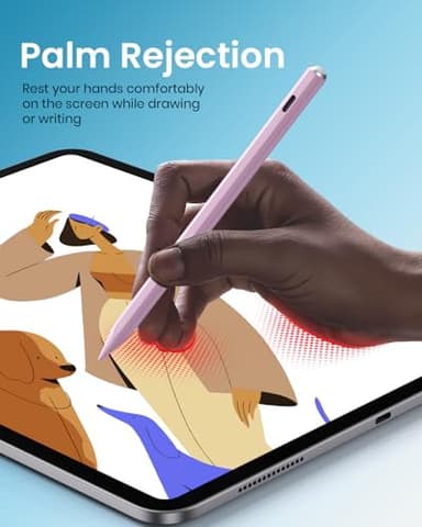 Hastraith Stylus Pen for iPad(2018-2025)-2X Faster Charge with Tilt Sensitivity & Palm Rejection for iPad 11/10/9/8/7/6th Gen, Air 7/6/5/4/3/M3/M2, Pro 13"/12.9"/11"/M4, Mini 7/6/5th,Pink - Image 5