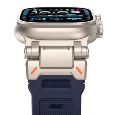 FULLIFE Designed for Apple Watch Band Apple Watch Ultra 3/2/1 49mm for Men, Silicone Rubber Bands with Metal Connector for Apple Watch Series 11/10 46mm, 9/8/7 45mm, SE2/SE 6/5/4 44mm, 3/2/1 42mm - Image 2