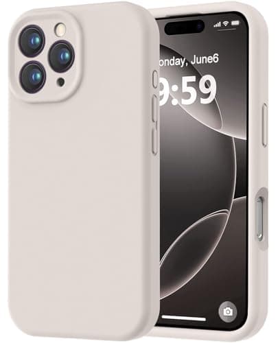 LOVE 3000 Designed for iPhone 16 Pro Case, Premium Silicone with [Soft Anti-Scratch Microfiber Lining] Shockproof Protective Phone Case for Men Women Girls 6.3", Stone - Image 1