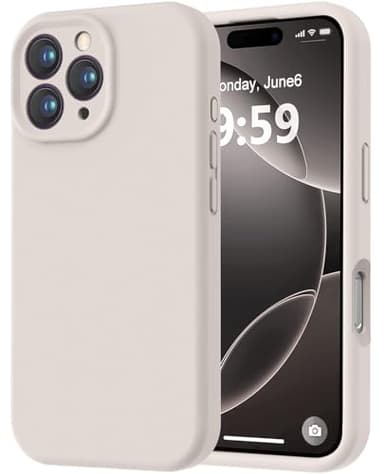 LOVE 3000 Designed for iPhone 16 Pro Case, Premium Silicone with [Soft Anti-Scratch Microfiber Lining] Shockproof Protective Phone Case for Men Women Girls 6.3", Stone - Image 1