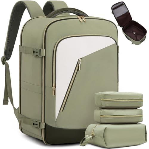 LOVEVOOK Travel Backpack for Women, 40L Carry on Backpack for Airplanes, Large TSA Personal Item Travel Bag fits 17.3" Laptop, Water-Resistant Business Weekender Backpack, 4Pcs - Image 1