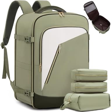 LOVEVOOK Travel Backpack for Women, 40L Carry on Backpack for Airplanes, Large TSA Personal Item Travel Bag fits 17.3" Laptop, Water-Resistant Business Weekender Backpack, 4Pcs - Image 1