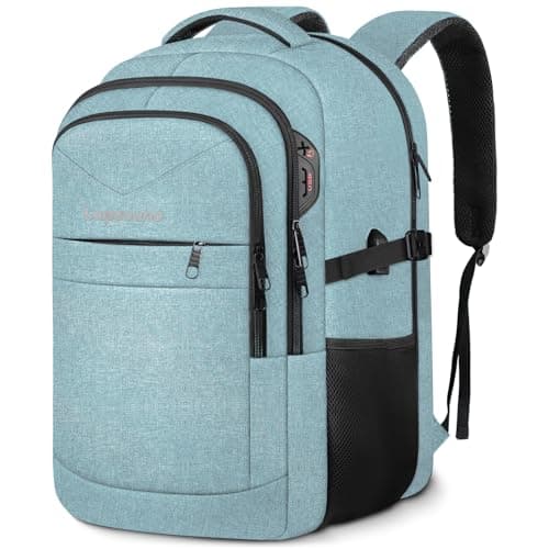 Lapsouno Extra Large Backpack, Travel Laptop Backpack, Carry on Backpack, Sturdy 17 Inch TSA Friendly with USB Port, Water Resistant College School Computer Bag Gifts for Men Women, Lake Green - Image 1