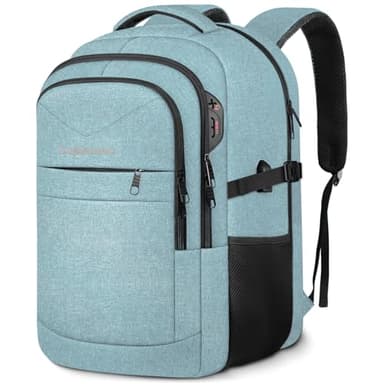 Lapsouno Extra Large Backpack, Travel Laptop Backpack, Carry on Backpack, Sturdy 17 Inch TSA Friendly with USB Port, Water Resistant College School Computer Bag Gifts for Men Women, Lake Green - Image 1