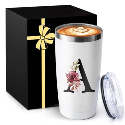 20 Oz Insulated Coffee Cup with Lid Stainless Steel Spill Leak Proof Heavy Large Reusable Thermal Travel Hot Tea Mug Camping Big Water Tumbler Custom Personalized Cool Women Mom Christmas Gift - Image 1