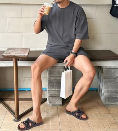 COFACE Mens Sport Recovery Sandals Plantar Fasciitis Soft Cushion Lightweight Orthotic Slides for Men Brown Size 9 - Image 2