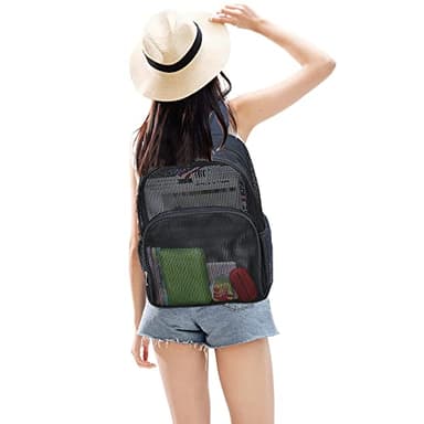 COVAX Mesh Backpack for School, Heavy Duty Mesh Bookbag, Semi-Transparent Back Pack for Beach, Swimming, Sports, Work, Travel - Image 7