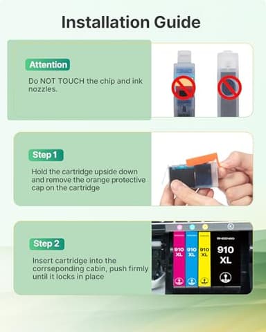 910XL Ink Cartridges for HP Printers (4 Pack) Replacement for HP 910XL Ink Cartridges Combo Pack Use for OfficeJet 8010 8020 Series, Pro 8020, 8030 Series Printer | Black Cyan Magenta Yellow - Image 4