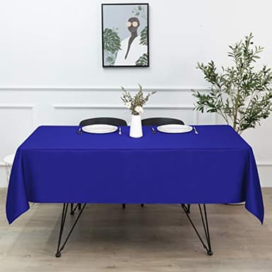 sancua Rectangle Tablecloth - 90 x 156 Inch - Water Resistant Spill Proof Washable Polyester Table Cloth, Royal Blue - Image 6