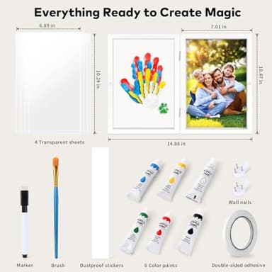 Omrhvi Family Handprint Kit, DIY Craft Keepsake, Hand Print Photo Frame, Family Gifts for New Mom, New Baby, New Parents, Grandparents, Mother's Day, Father's Day, Adoption Day, Anniversary - Image 2