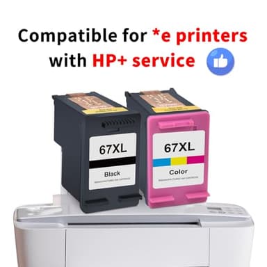 67XL Ink Cartridges Black/Color Combo Pack Replacement for HP Ink 67 67XL HP Printer Ink for DeskJet 2755e 2855e 2700 2800e 4100 4255e 4155e 2700e 2734e Envy 6055e 6000 6455e 6400 Printer Ink HP 67 - Image 2
