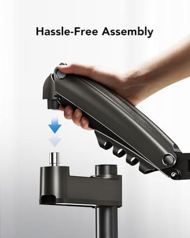 HUANUO Single Monitor Arm, Adjustable Desk Mount for 13-34 inch Screens, Holds 19.8lb, 22.44 inch Max Height, Full Motion Swivel Monitor Stand with VESA 75x75mm and 100x100mm Compatibility - Image 6