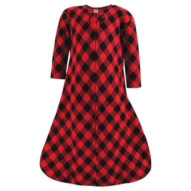 Hudson Baby Unisex Baby Thermal Long Sleeve Sleeping Bag 2pk, Buffalo Plaid Leopard, 6-12 Months - Image 3