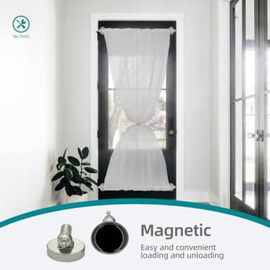 WL.Rocaille Magnetic Curtain Rods for Metal Doors and Window, Multi-Use Adjustable Appliances for Iron and Steel Place, Magnetic Towel Bar 16 to 28 Inch, 2 pack, Champagne - Image 7