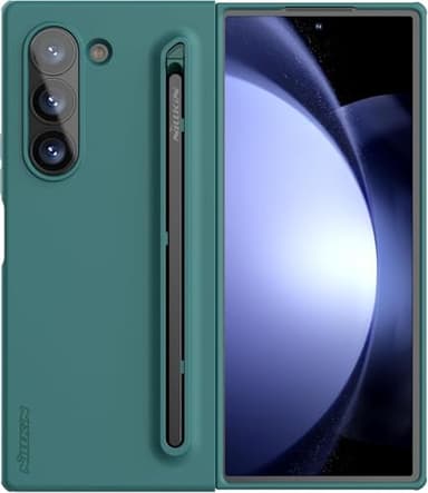 Nillkin for Samsung Fold 6 Case with Built-in Compact Writing Pen, Superior Liquid Silicone & Wireless Charging & S Pen Holder Slot Protective Samsung Galaxy Z Fold6 Slim S Pen Phone Case, Green - Image 1