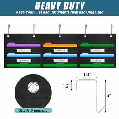 RSUARSUA File Storage Pocket Chart with Nametag 30 Pockets,Hanging Wall File Organizer for Classroom and Office, Organize Your Assignments, Files, Scrapbooks, Paper - Image 4