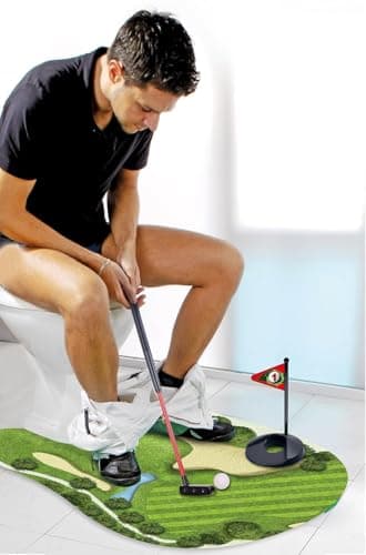 GOODLYSPORTS Toilet Golf Game-Practice Mini Golf in Any Restroom/Bathroom - Great Toilet Time - Dad Gifts, Funny Gifts for Dad, Funny White Elephant Gifts, Gag Gifts for Husband, Boyfriend, Men - Image 1