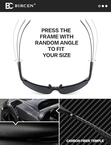 BIRCEN Polarized Carbon-Fiber Sunglasses for Men: Ultralight UV Protection Sun Glasses for Outdoor Sports Fishing Golf Hiking - Image 5