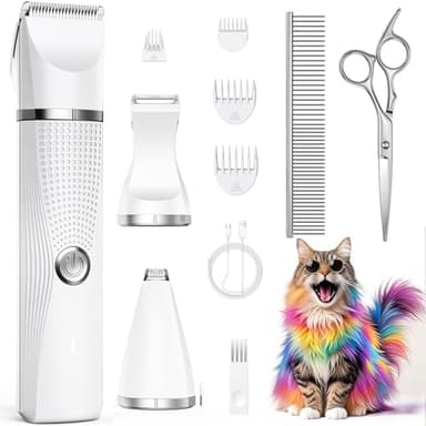Bautrium Cat Grooming Clippers Kit with Paw Trimmer, 3 in 1 Electric Pet Hair Trimmer Supplies for Thick Matted Hair, Heavy Coat Butt Shaver Cat Razor Fur Trimmer for Dogs at Home - Image 1