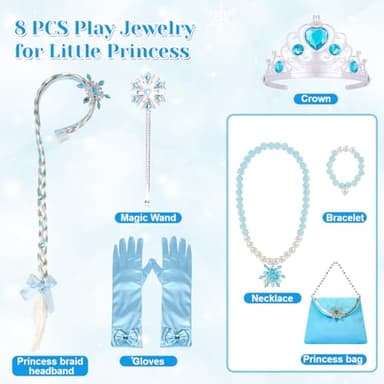 Meland Princess Dresses for Girls - Princess Costume with Long Cape for Girls Age 3-10 Year Old for Birthday Halloween Party - Image 9