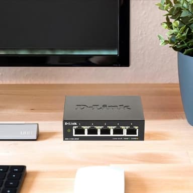 D-Link 5-Port Gigabit Smart Managed Switch —5GbE Ports —L2—VLANs —Web Managed —Desktop—Fanless —NDAA Compliant —Lifetime Protection (DGS-1100-05V2) - Image 3