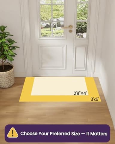 DEXI Front Door Entryway Mat Non Slip, 3x5 ft Large Washable Inside Entrance for House Floor Low Profile, Thin Entry Doormat Absorbent Dirt Trapper, Dark Grey - Image 2