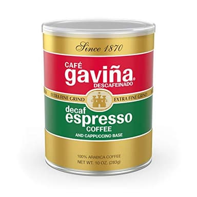 Café Gaviña Decaf Espresso Roast Extra Fine Ground Coffee: 100% Arabica, Dark Roast, Spicy, dark Chocolate Notes - Perfect for Espresso Machines and Cold Brew - 10 oz Can - Image 1