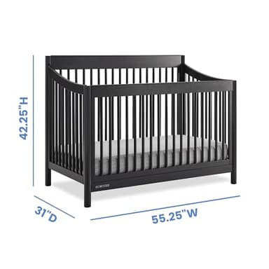 Delta Children Brooks 6-in-1 Convertible Crib - Greenguard Gold Certified, Midnight Grey - Image 3