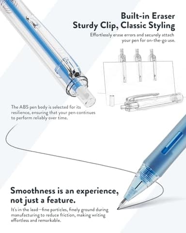 Four Candies Mechanical Pencil Set with Case, 6PCS Aesthetic Mechanical Pencils 0.5 & 0.7mm with 360PCS HB Lead Refills, 3PCS Erasers, 9PCS Eraser Refills for writing, drawing and sketching - Image 2