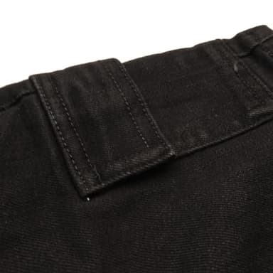 KIDSCOOL SPACE Kids' Denim Shorts,Ribbed Elastic Waist with String Summer Jeans Half Cargo Jeans, Black,11-12 Years - Image 3