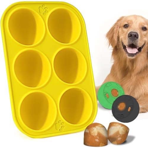 BABORUI 6 Cavities Silicone Dog Treat Molds for Woof Pupsicle & Power Chewer Pupsicle Large 25-75lbs, Reusable Frozen Dog Treat Molds for Making Puppy Favorite Freeze Refill Ice Popsicle Treats (L) - Image 1