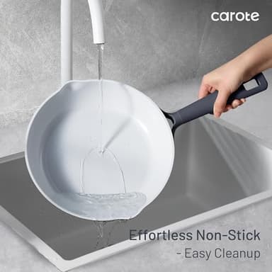 CAROTE Ceramic Cookware Set 12 Piece, Healthy & PFOA/PFAS Free, Nonstick Pots and Pans Set, Induction-Compatible, Navy Blue - Image 4