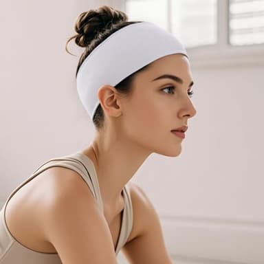 HFZRZFH 3-Pack Adjustable Velcro Terry Cloth Spa Headbands for Women - For Face Washing, Skincare, Makeup, and Shower (Gray, White, Black) - Image 2