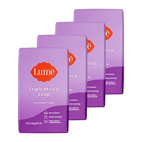 Lume Triple Milled Bar Soap - Rich Moisture & Gentle Cleansing - Paraben Free, Phthalate Free, Skin Safe - 5 ounce (Pack of 4) (Lavender Sage) - Image 1