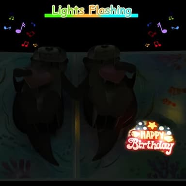 Otter Pop Up Birthday Card for Wife,Husband,Fiance, Funny Romantic Birthday Card for Her - 'Happy Birthday To My Otter Half‘ - Musical 3D Birthday Cards for Boyfriend or Girlfriend-Cute Animal Humor - Image 6
