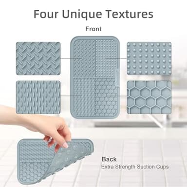 MateeyLife 2PCS Large Lick Mat for Dogs with Suction Cups, Slow Feeder Bowls, Cat Lick Mat for Anxiety Relief, Dog Toys to Keep Them Busy, Enrichment Toys for Bathing, Cat Licking Pad for Boredom - Image 4
