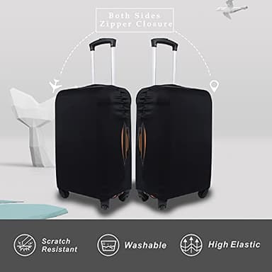 Explore Land Travel Luggage Cover Suitcase Protector Fits 31-32 Inch Case (Black, XL) - Image 2