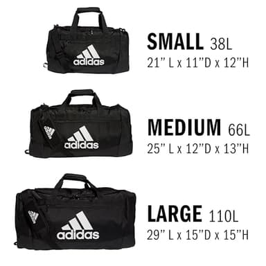 adidas Unisex Defender 4.0 Gym Duffel Bag for Men and Women, Black/White, Medium (66L) - Image 6