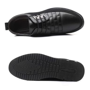 Mens Dress Shoes Black Casual Business Oxford Derby Orthopedic Leather Shoes Simple Lace-up Walk Loafers Flats for Men - Image 6