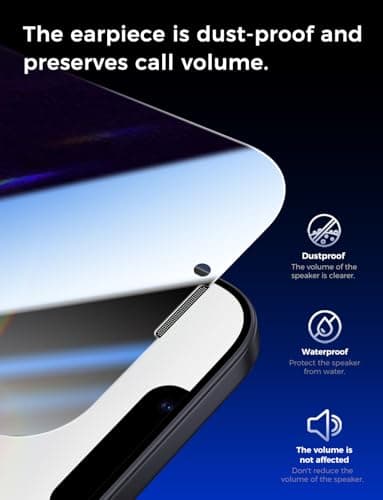 MAGIC JOHN 2 Pack for iPhone 16e 6.1inch Privacy Screen Protector, Tempered Glass Film, Auto Dust-Elimination, Bubble Free, Easy Installation - Image 6