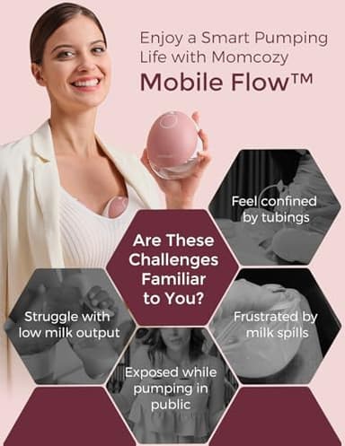 Momcozy Breast Pump Hospital-Grade, Hands Free Breast Pump App with Leak-Proof DoubleFit Flange, Personalized Multi-Modes & 15 Levels, 2 Count - Image 2