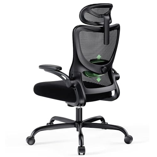 Marsail Ergonomic Office Chair with Headrest Mesh Office Computer Desk Chair with Adjustable Lumbar Support Rolling Work Swivel Task Chairs with Wheel 3D Armrests - Image 1