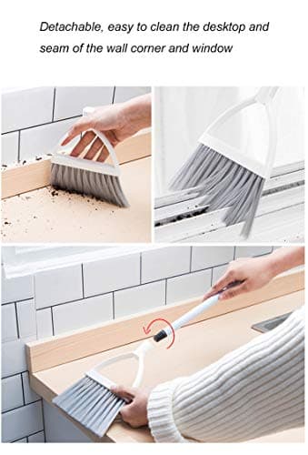 Qidiwin Mini Broom and Dustpan, Home Kitchen Sweeping for Kids(White+Blue) - Image 6