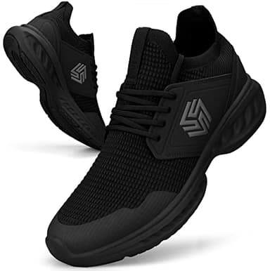Giniros Mens Slip On Walking Shoes Non Slip Running Shoes Breathable Workout Shoes Lightweight Gym Sneakers All Black Size 10.5 - Image 4