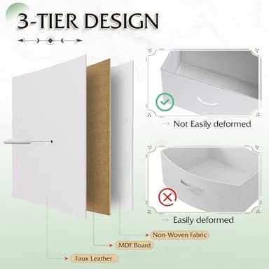 WLIVE 9-Drawer Dresser, Fabric Storage Tower for Bedroom, Hallway, Closet, Tall Chest Organizer Unit for Bedroom with Fabric Bins, Steel Frame, Wood Top, Easy Pull Handle, White - Image 7