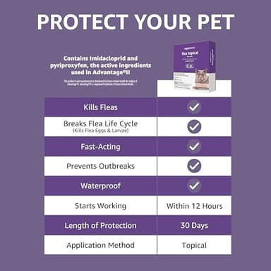 Amazon Basics Topical Flea Treatment for Large Cats (Over 9 Pounds), 6 Count (Previously Solimo - Image 7