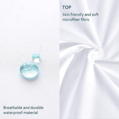 Waterproof Mattress Protector King Size,Mattress Cover Protector, Smooth Top Mattress Protector for Kids, Breathable Skin Friendly and Noiseless Fitted Sheet,King Size,Polyester - Image 6