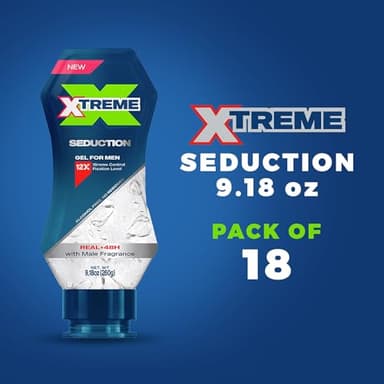 Xtreme Gel Seduction Styling Hair Gel For Men With Aloe Vera and 48-Hours Control, 9.18 oz (Pack of 18) - Image 2