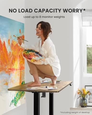 ErGear Height Adjustable Electric Standing Desk, 55 x 28 Inches Sit Stand up Desk, Large Memory Computer Home Office Desk with Two-Piece Desktop (Vintage Brown) - Image 6