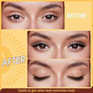 QUEWEL Magnetic Eyelashes 1 Pair Reusable Magnetic Eyelashes with Applicator No Glue Needed Eyelashes Cat Eye Natural Look Lash Clusters Kit Easy to Wear and Remove(B04) - Image 3